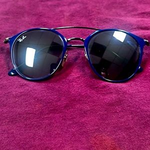 blue framed aviator raybans 3546 9010/9U size 49[]20 140 3N excellent condition